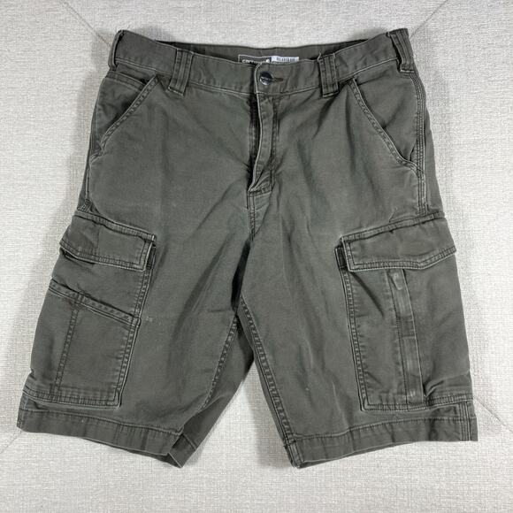 Carhartt Mens Relaxed Fit Cargo Work Shorts Size 32 Olive Green Utility Pockets - Picture 1 of 7